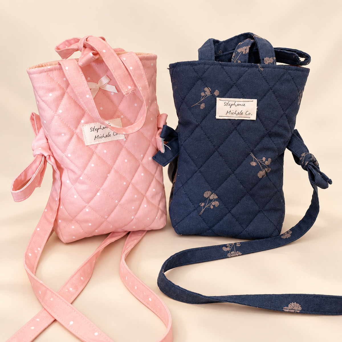 Quilted Mini Crossbody Bag | Pink or Navy